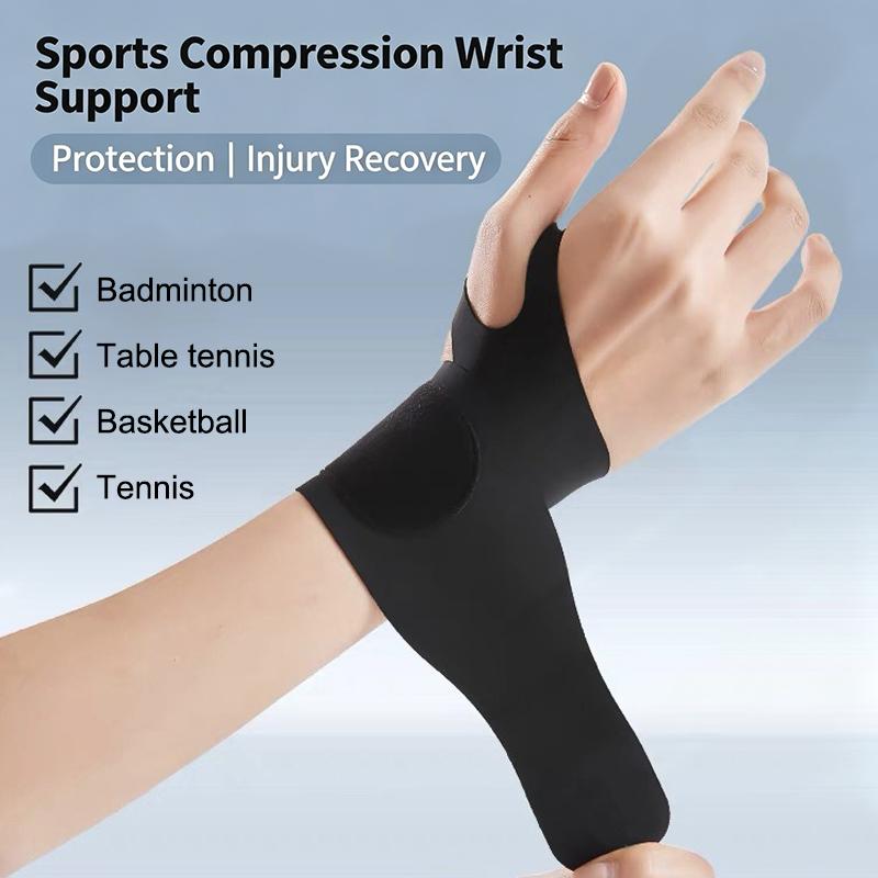 Table Tennis Injury - 1/2個入り スポーツ用コンプレッションリストサポーター、調整可能なラップ。バドミントン、テニス、バスケットボール、卓球での怪我からの回復に。新品。