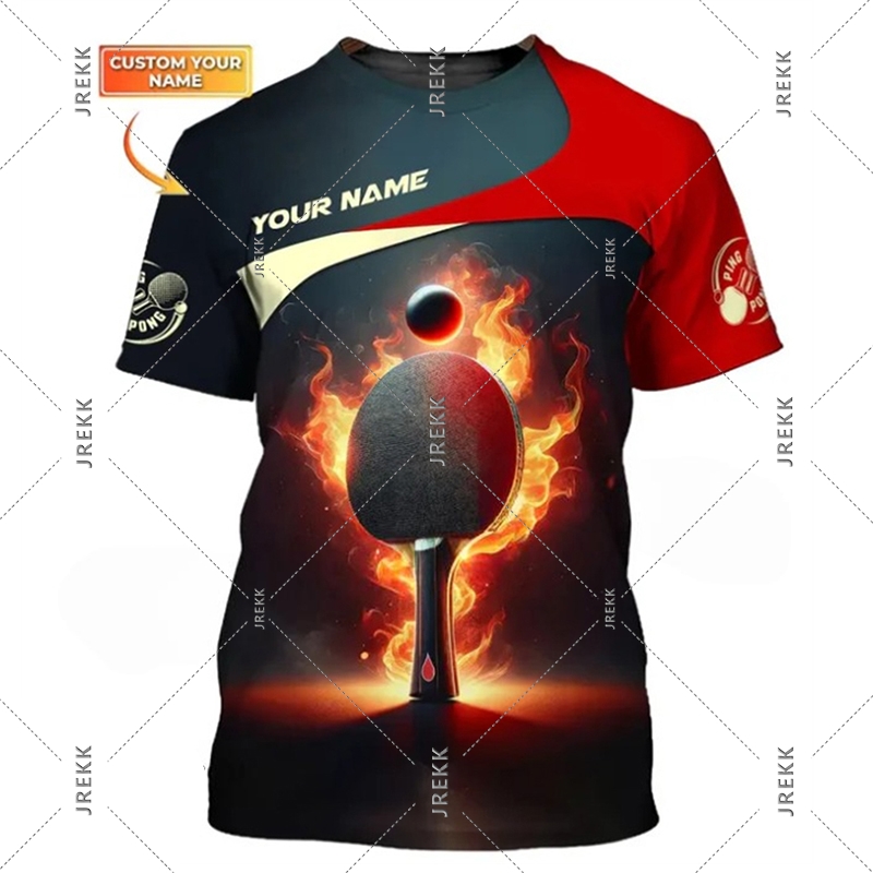 卓球 Tシャツ男性服速乾性ピンポン半袖 O ネック Tシャツ - Table Tennis Name のレビューと価格