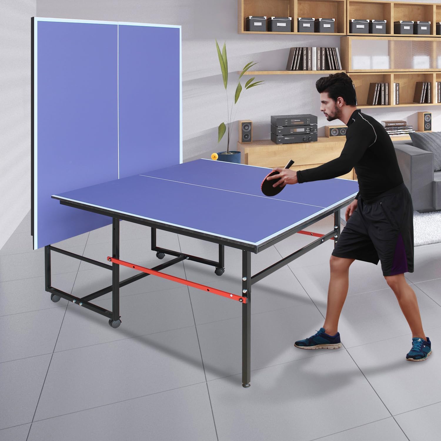 8フィートのポータブル卓球台、大人とティーン向けのプロ仕様ゲ - Table Tennis Tournament のレビューと価格