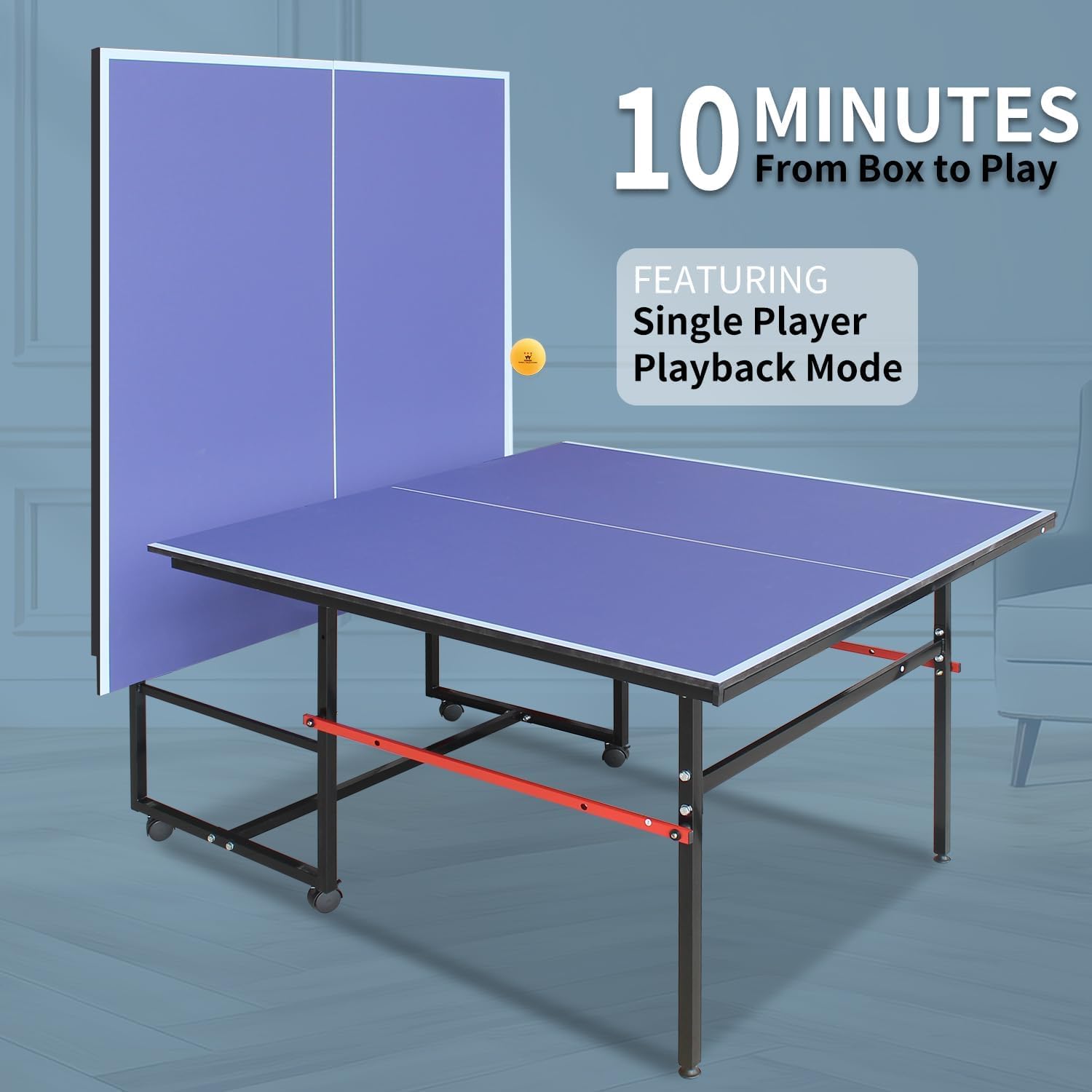 8フィートのポータブル卓球台、大人とティーン向けのプロ仕様ゲ - Table Tennis Tournament のレビューと価格