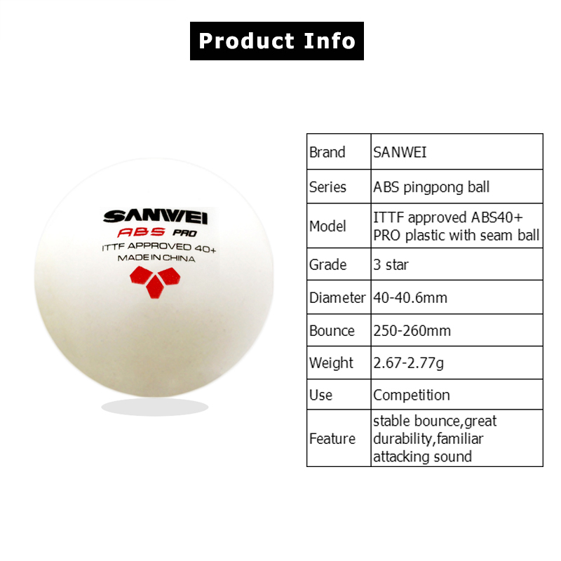 Sanwei abs pro-競技トレーニング用の40つの卓 - Table Tennis Tournament のレビューと価格