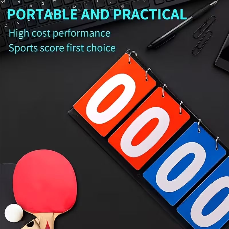 4桁フリップスコアボード ポータブルデスクトップ手動スコアキ - Table Tennis Dimension のレビューと価格