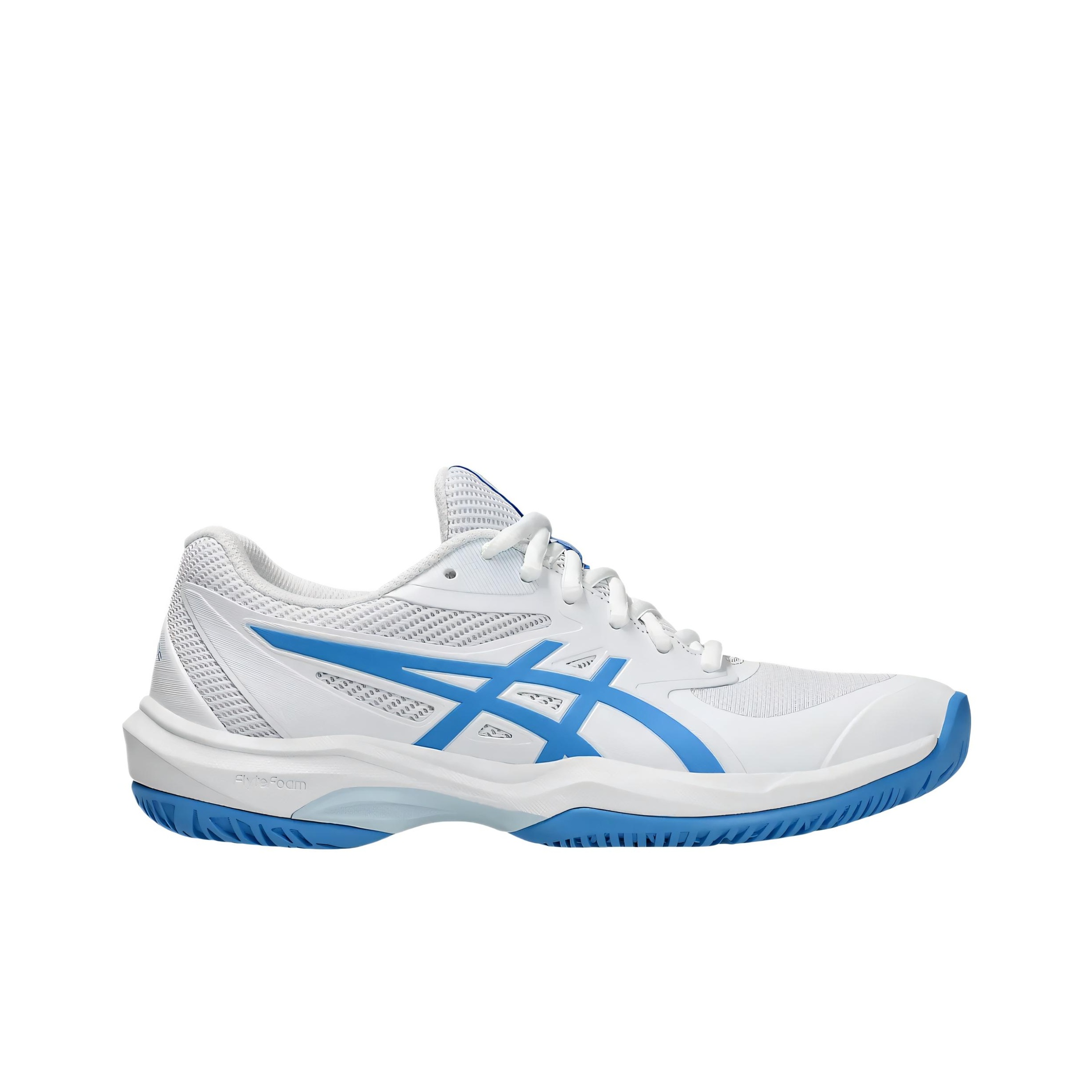 アシックス ゲーム FF ホワイト ブルー コースト ウィメ - Table Tennis Shoes Asics のレビューと価格
