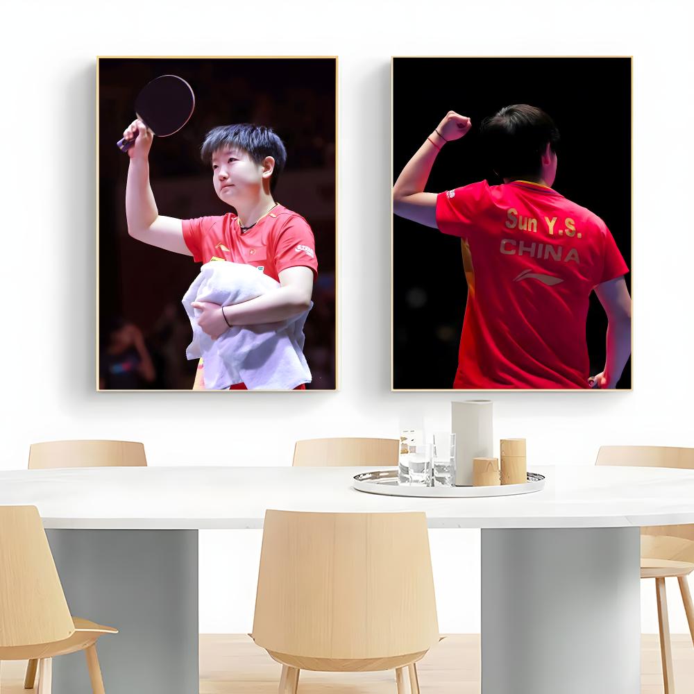チャンピオン卓球選手S-スン・インシャ ポスター ウォールア - Table Tennis Dimension のレビューと価格