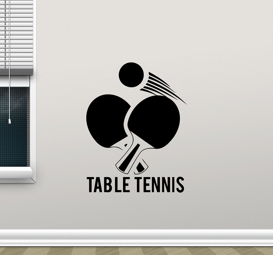 卓球壁ステッカー卓球スポーツビニールデカール壁画リムーバブル - Table Tennis Dimension のレビューと価格